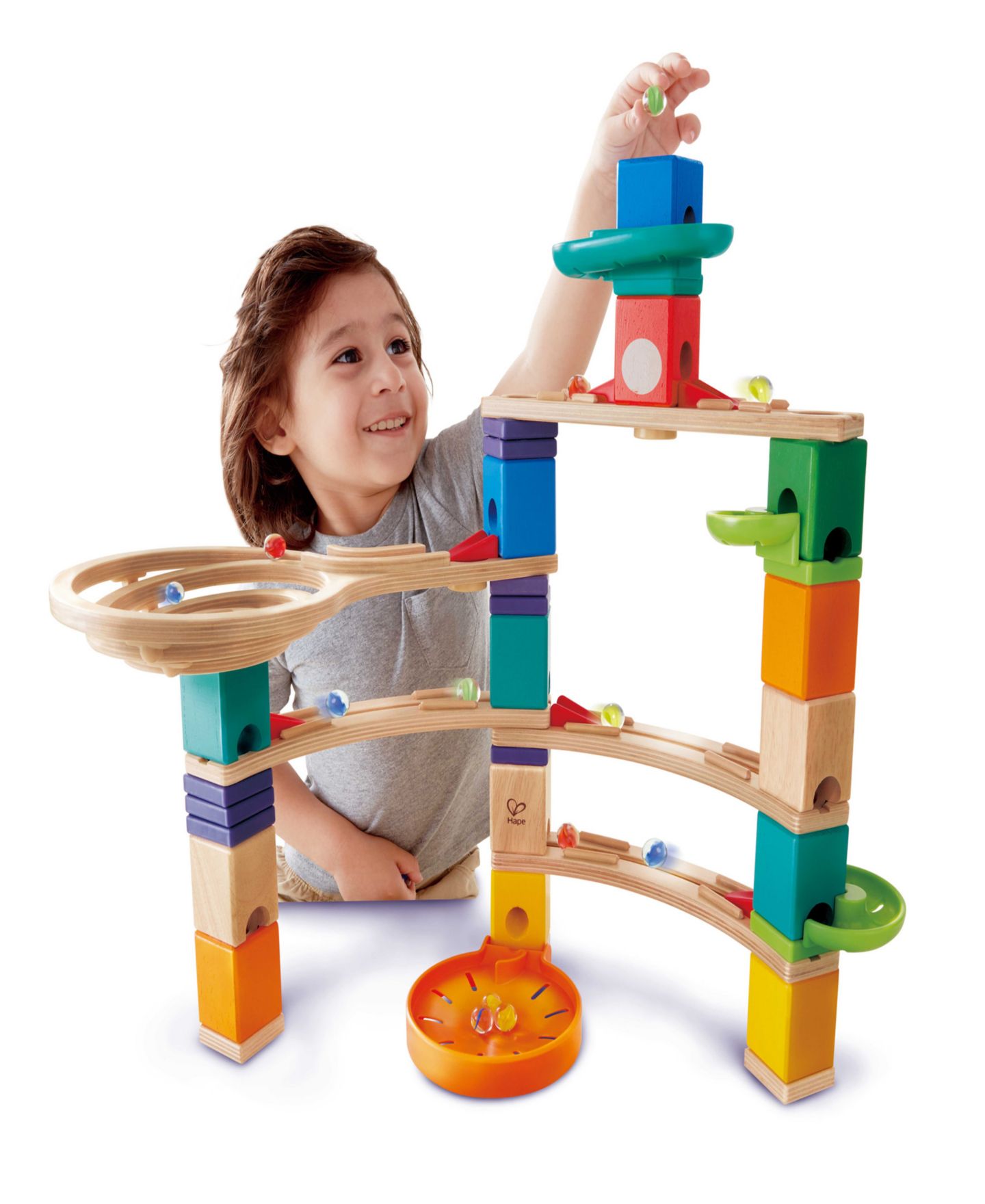 Детский конструктор Hape Cliffhanger Wooden Marble Run 94-Piece Building Set, Ages 4+ — фото 4