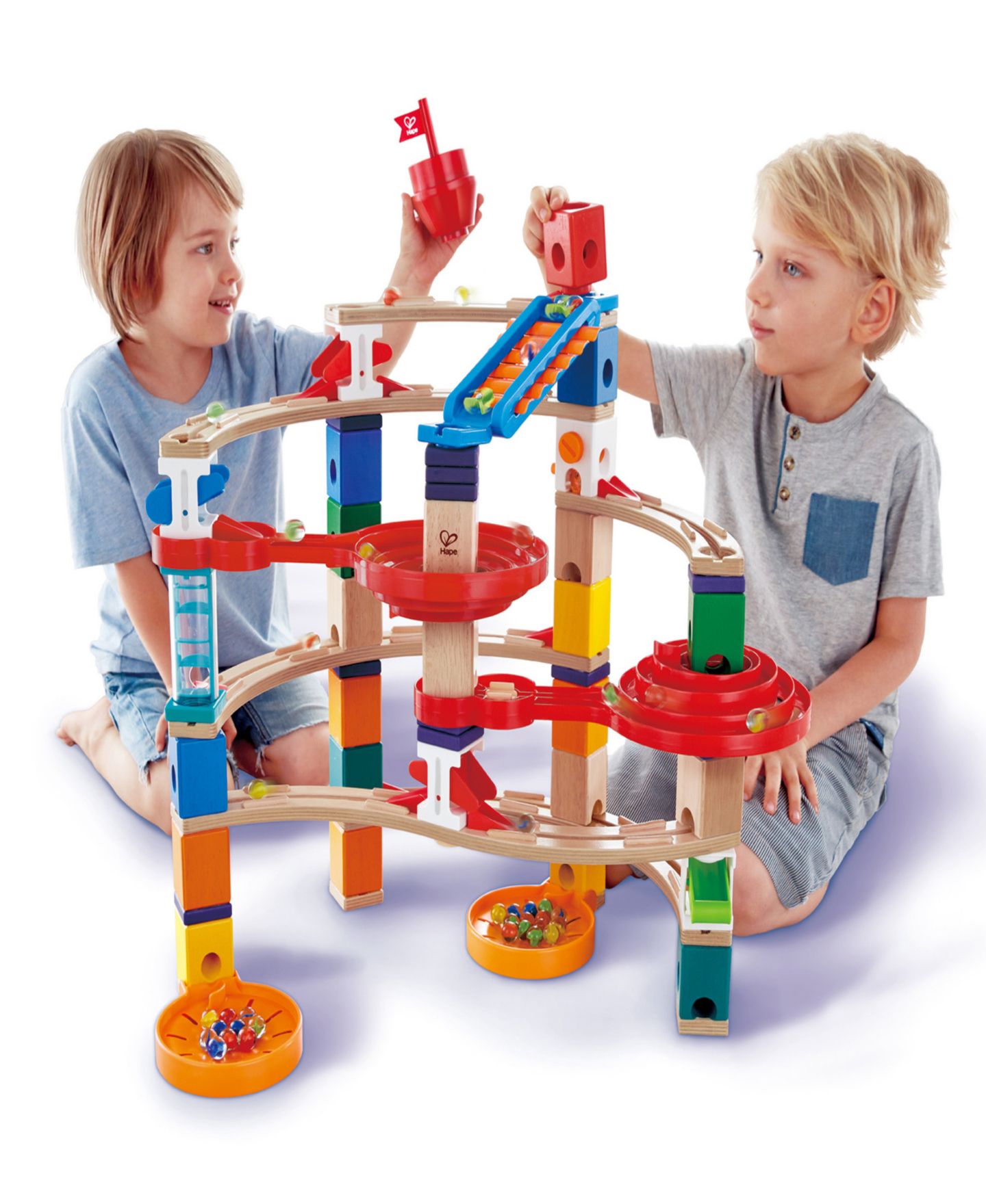 Детский конструктор Hape Super Spiral Quadrilla Marble Run Construction — фото 7