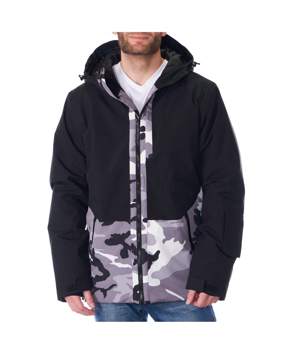 Mens Waterproof Ski Jacket Snowboarding Winter Snow Coat Raincoat - Black charcoal