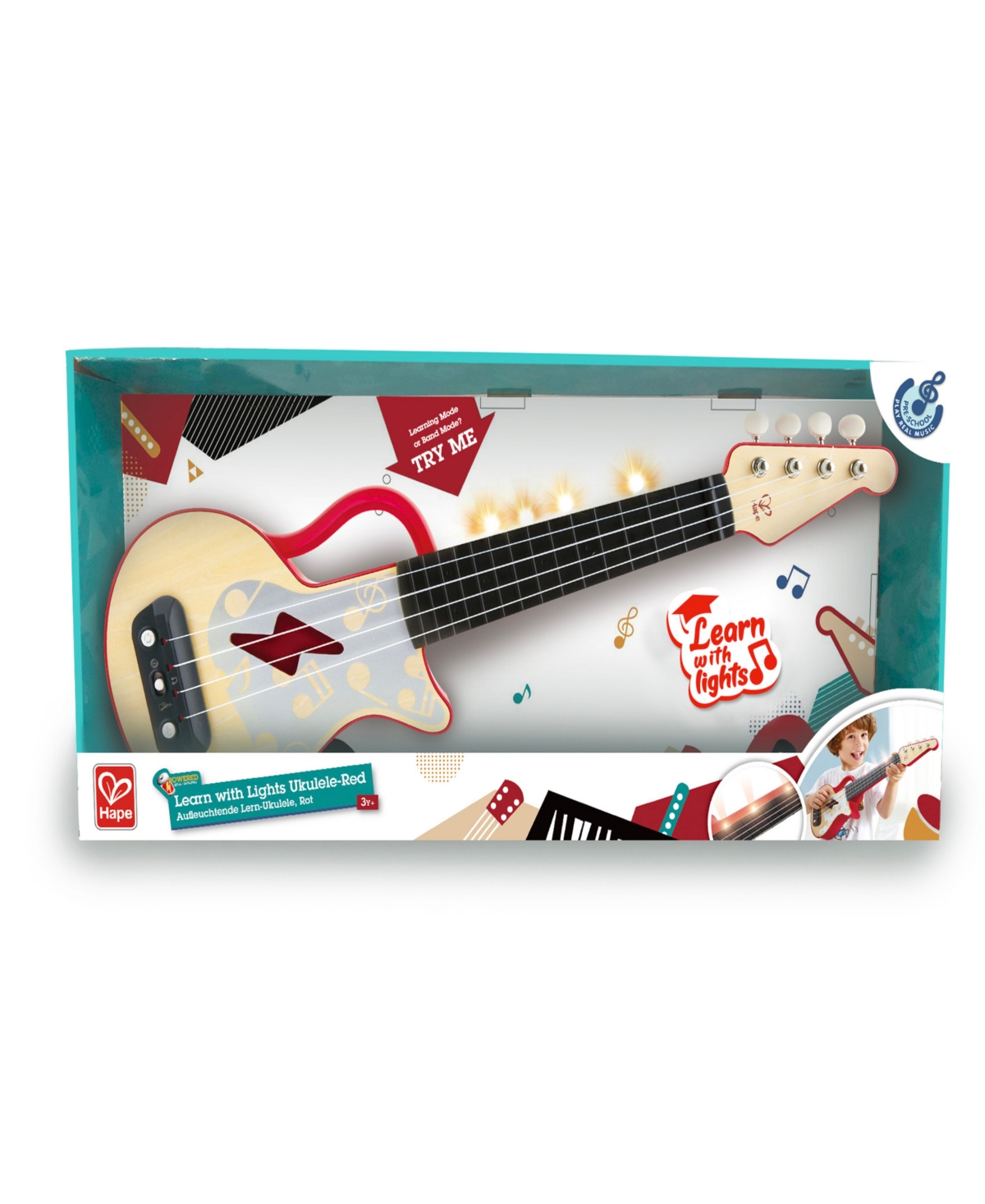 Shop Hape Learn With Lights Red Electronic Ukulele In Multi