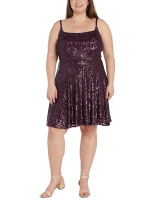 Morgan & Company - Trendy Plus Size Sequin Skater Dress