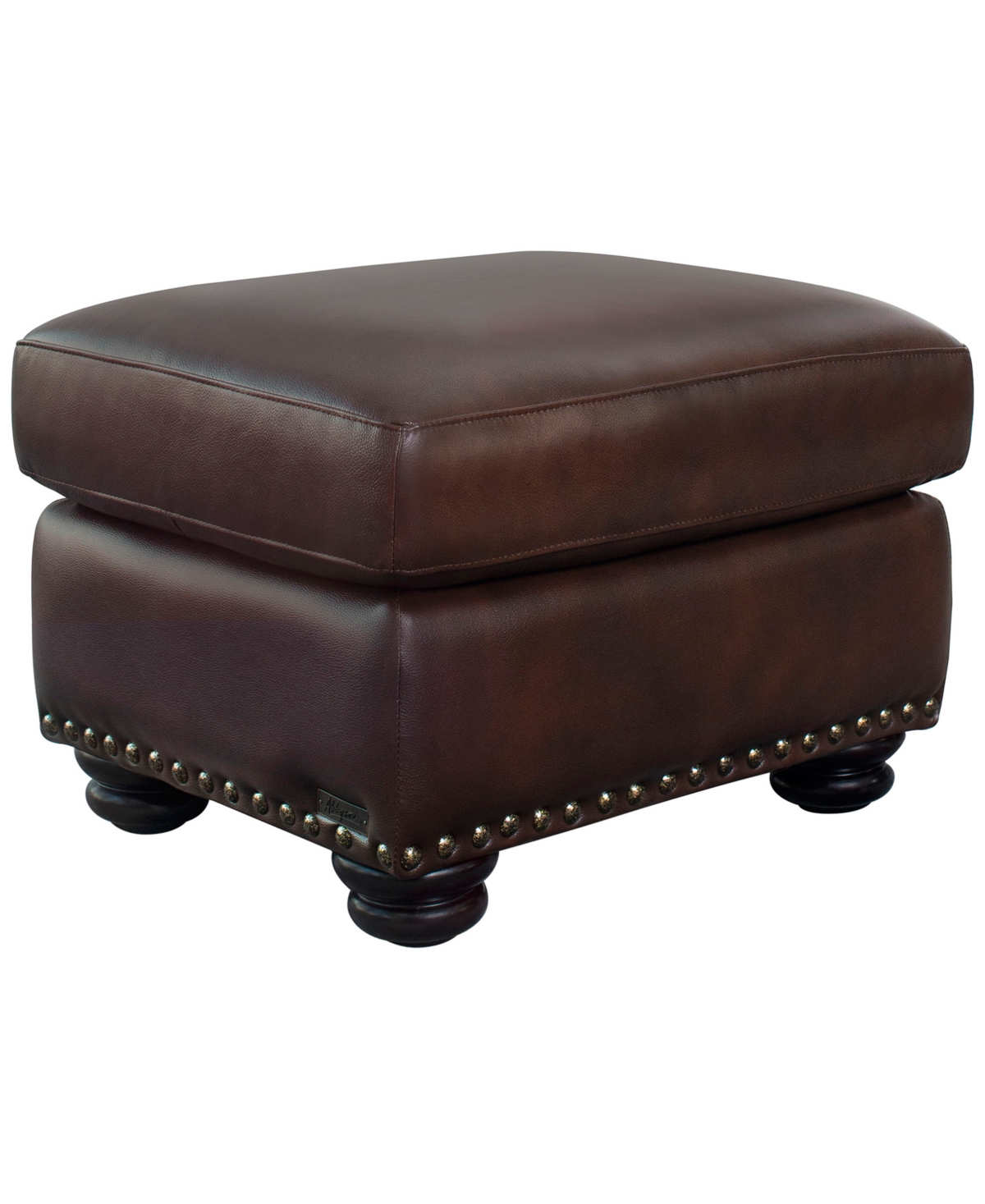 Abbyson Living Arther 26" Leather Traditional Ottoman In Brown