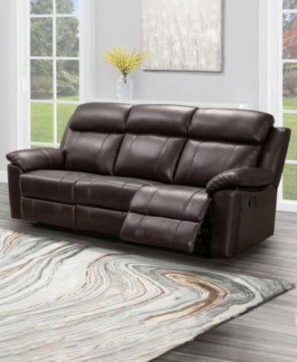 Abbyson Living Braylen 89.5" Top Grain Leather Reclining Sofa - Macy's