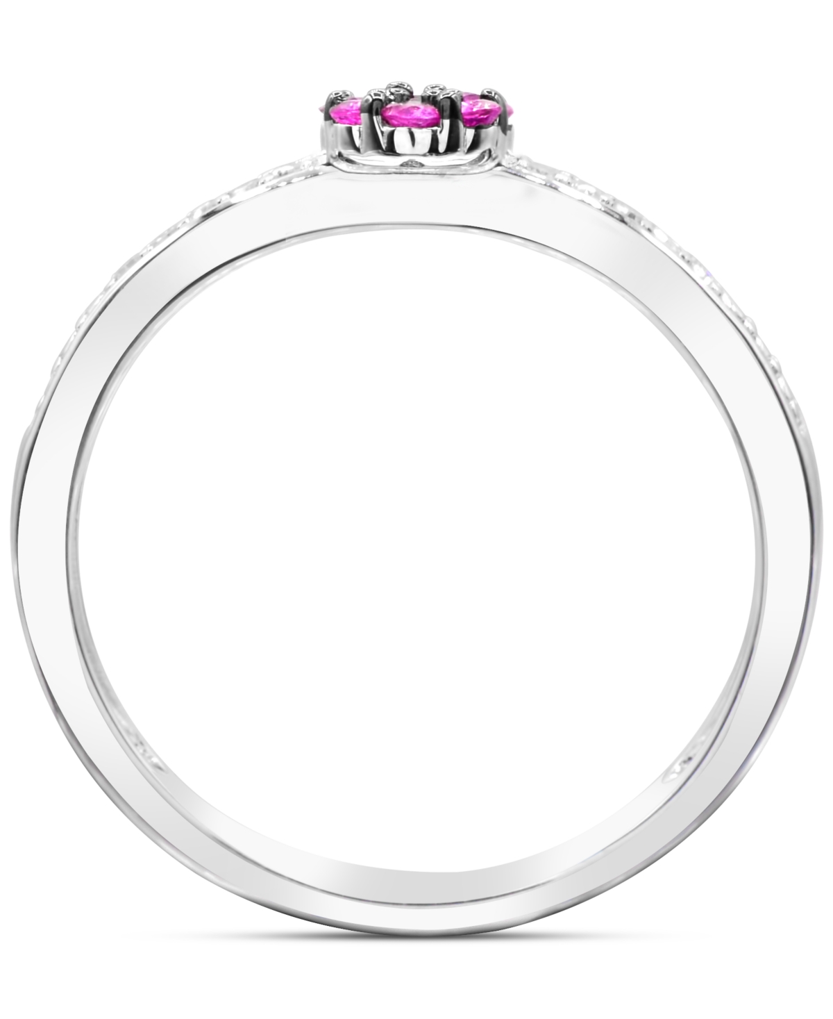 Macy s Pink Sapphire 1 3 ct. t.w. Diamond 1 20 ct. t.w. Stackable Ring in Sterling Silver Pink Sapphire Smart Closet