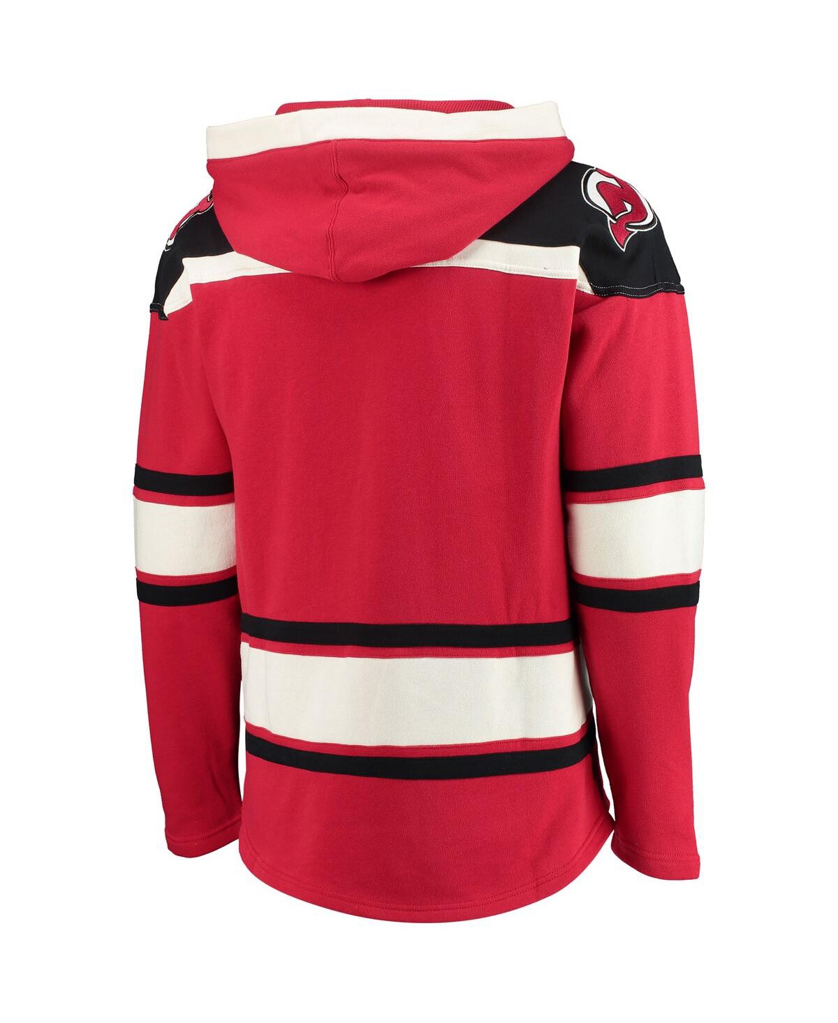 47 Brand Men's Nico Hischier Red New Jersey Devils Player Name Number Lacer Pullover Hoodie In Red