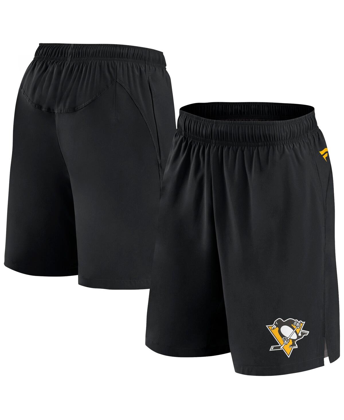 Shop Fanatics Men's  Black Pittsburgh Penguins Authentic Pro Tech Shorts
