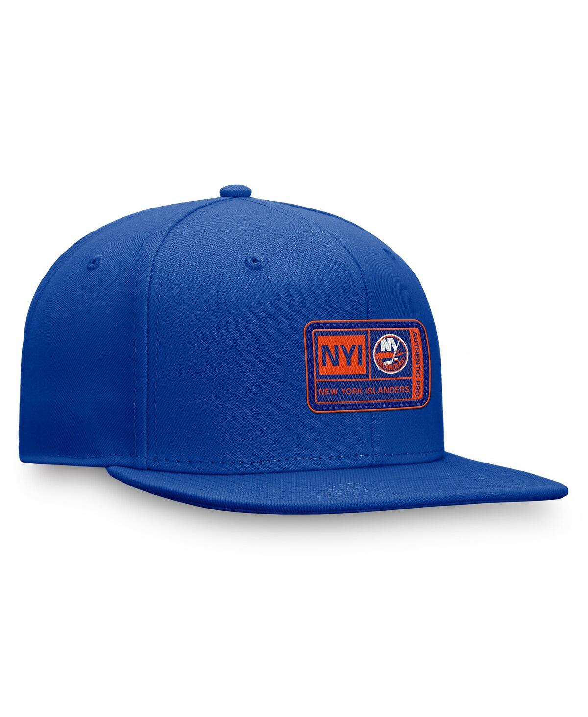 Shop Fanatics Men's  Royal New York Islanders Authentic Pro Training Camp Snapback Hat