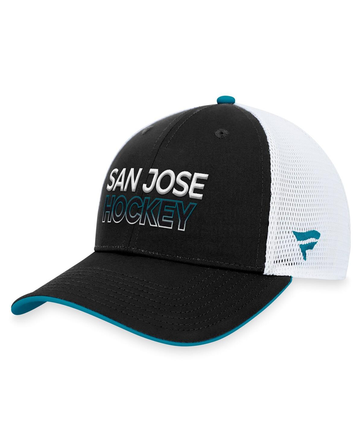 Men's FanaticsSan Jose Sharks Authentic Pro Rink Trucker Adjustable Hat - Black