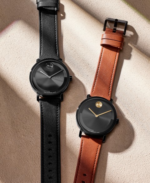 Мужские часы Movado Bold Evolution 2.0, кварцевые, кожаный ремешок, 40 мм