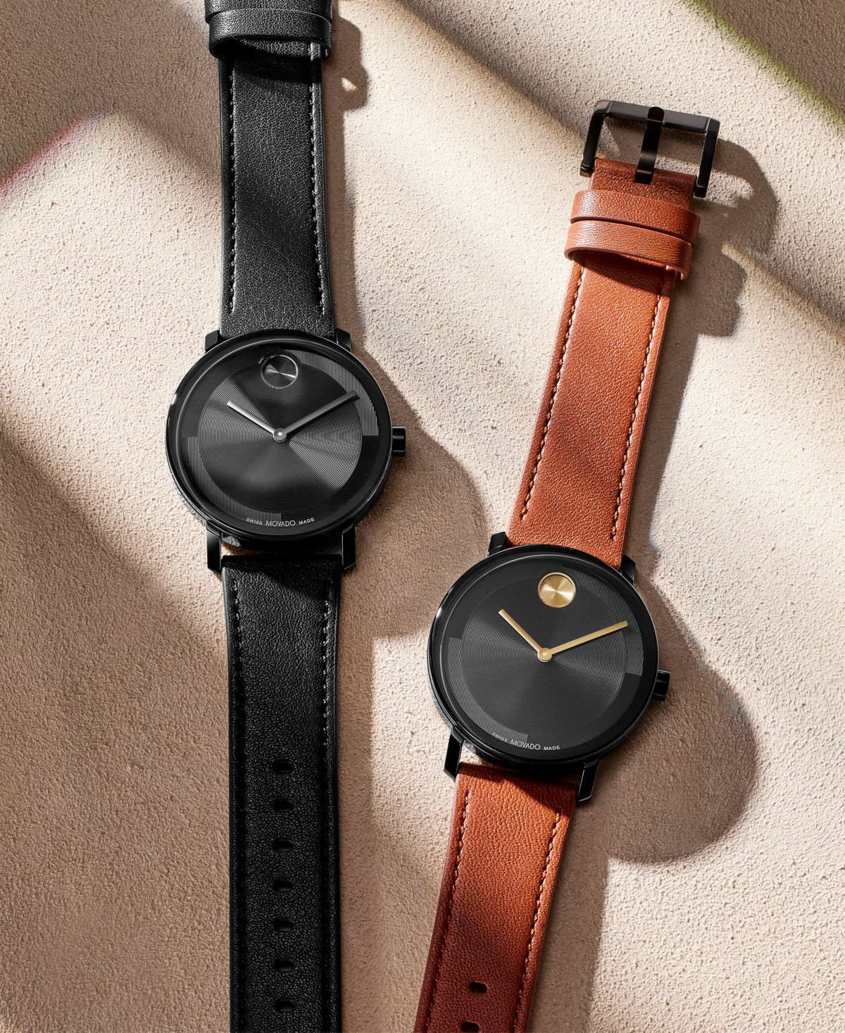 Мужские часы Movado Bold Evolution 2.0, кварцевые, кожаный ремешок, 40 мм — фото 1