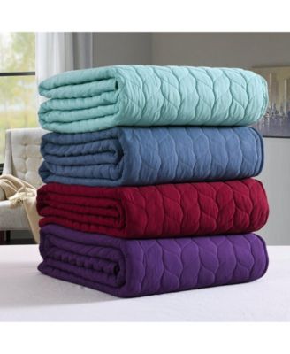 3 Piece Lightweight Bedspread Quilt Set Leaf King