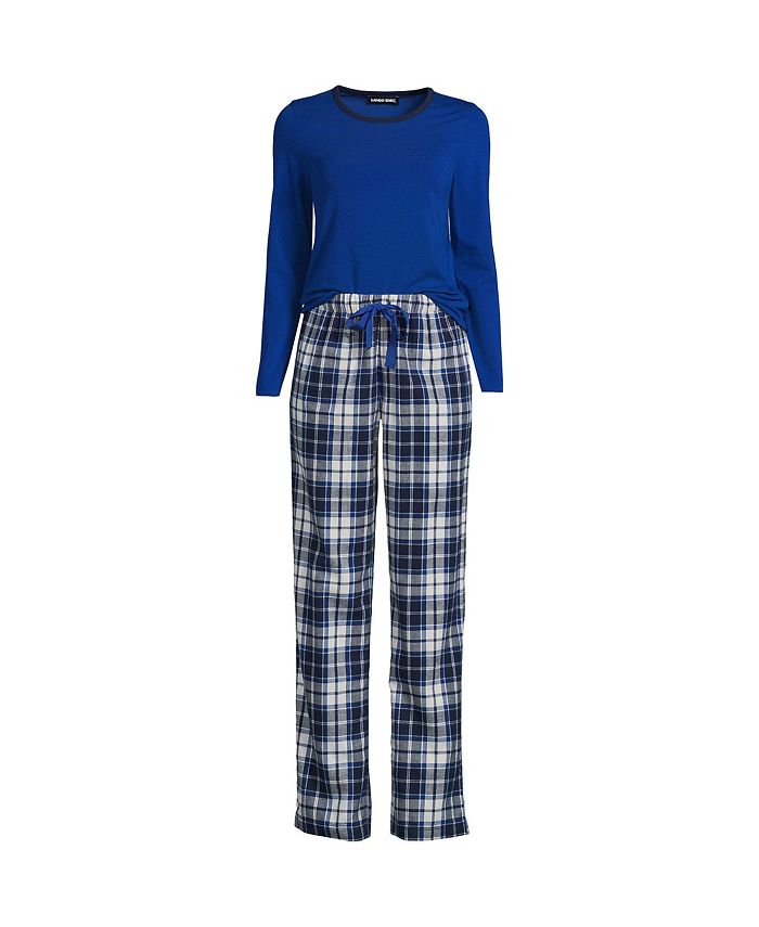 Lands' End Women's Petite Print Flannel Pajama Pants - Small