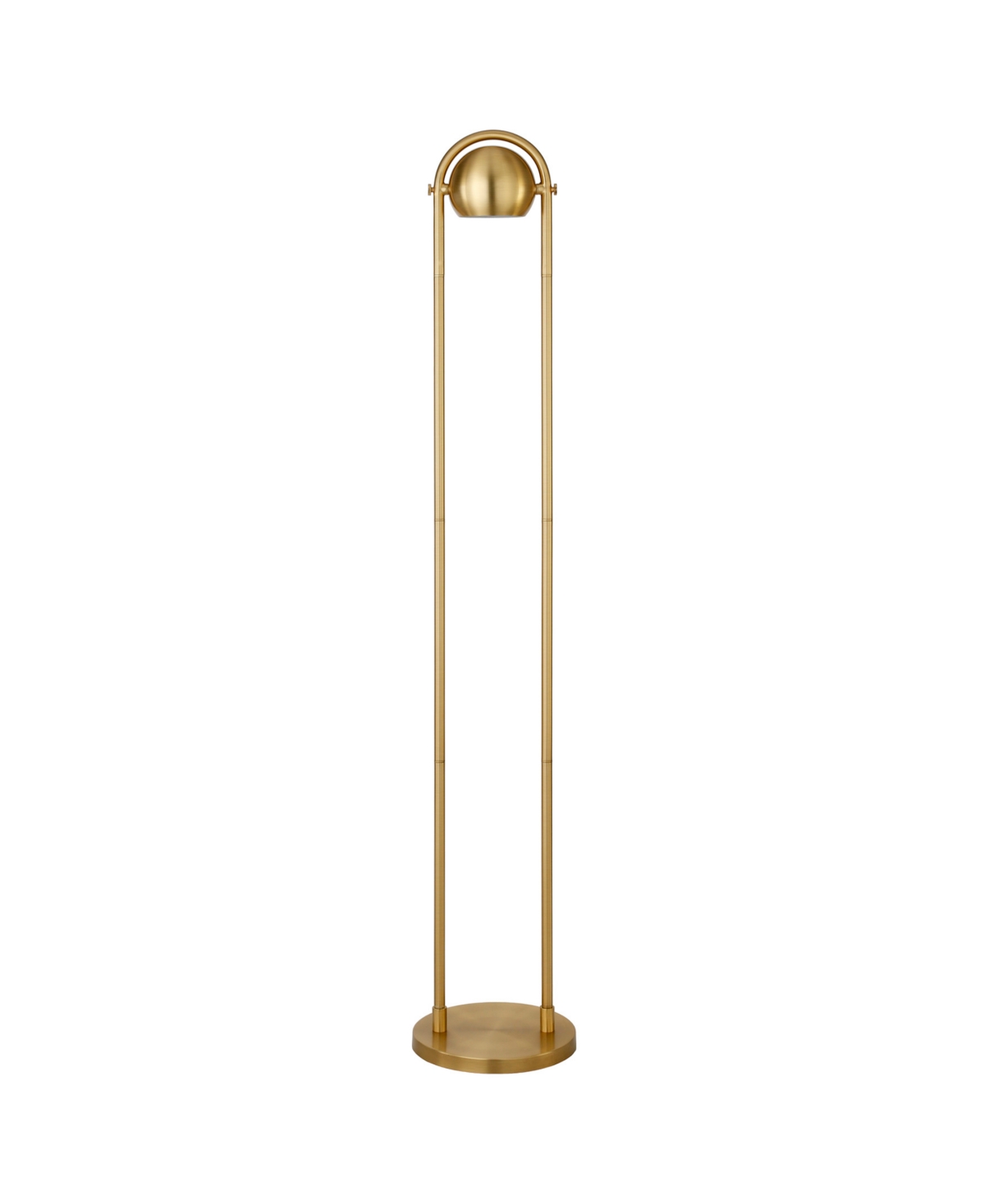 Hudson & Canal Delgado 64" Tall Floor Lamp With Metal Shade In Brushed Brass