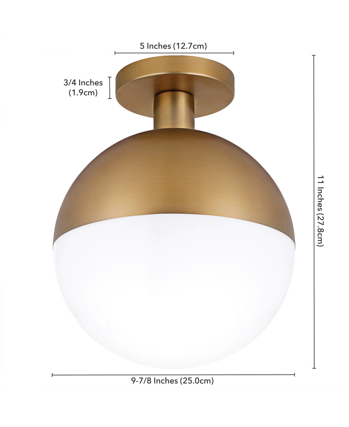 Shop Hudson & Canal Orb 9.75" Wide Semi Flush Mount With Glass Shade In Antique Brass