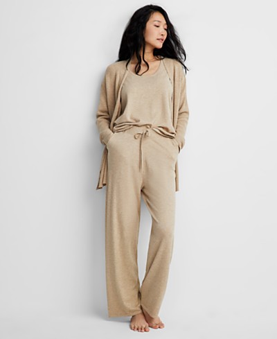 Lauren Ralph Lauren Women's Microfleece Plaid Packaged Pajamas Set - Macy's