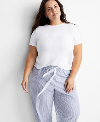 Women's Cotton Blend Short-Sleeve Sleep Tee XS-3X, Macy's Exclusive 