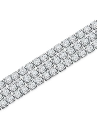 Macy's Cubic Zirconia Multi-Row Statement Bracelet in Sterling Silver