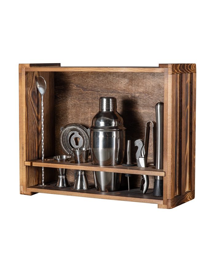 Legacy Fired Pine Wood Bar Tool 10 Piece Set Macy's