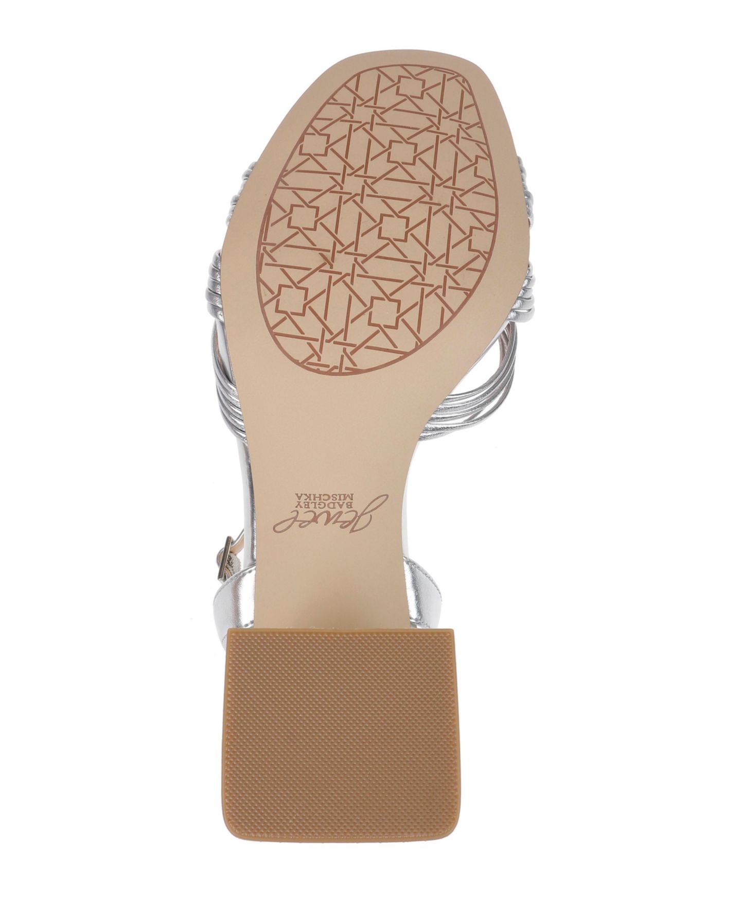 Женские сандалии Jewel Badgley Mischka Michelle Evening Block Heel, цвет: Серебряный металлик — фото 5