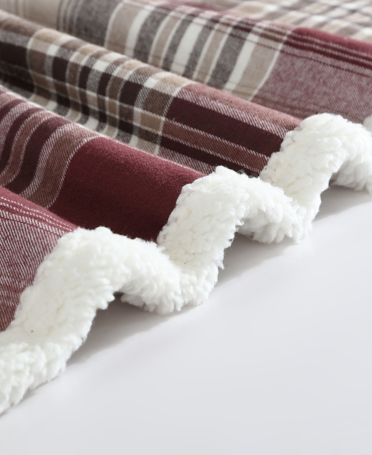 Eddie Bauer Plaid Cotton Yarn Dye Flannel Reversible Throw, 60