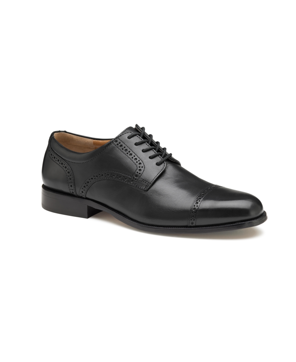 Shop Johnston & Murphy Men's Harmon Cap Toe Oxford Shoes In Black