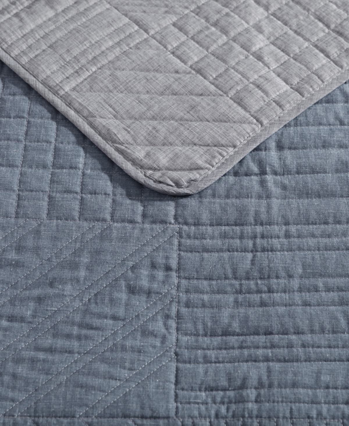 Eddie Bauer Hidden Lake ChambrayQuilt Set - Blue