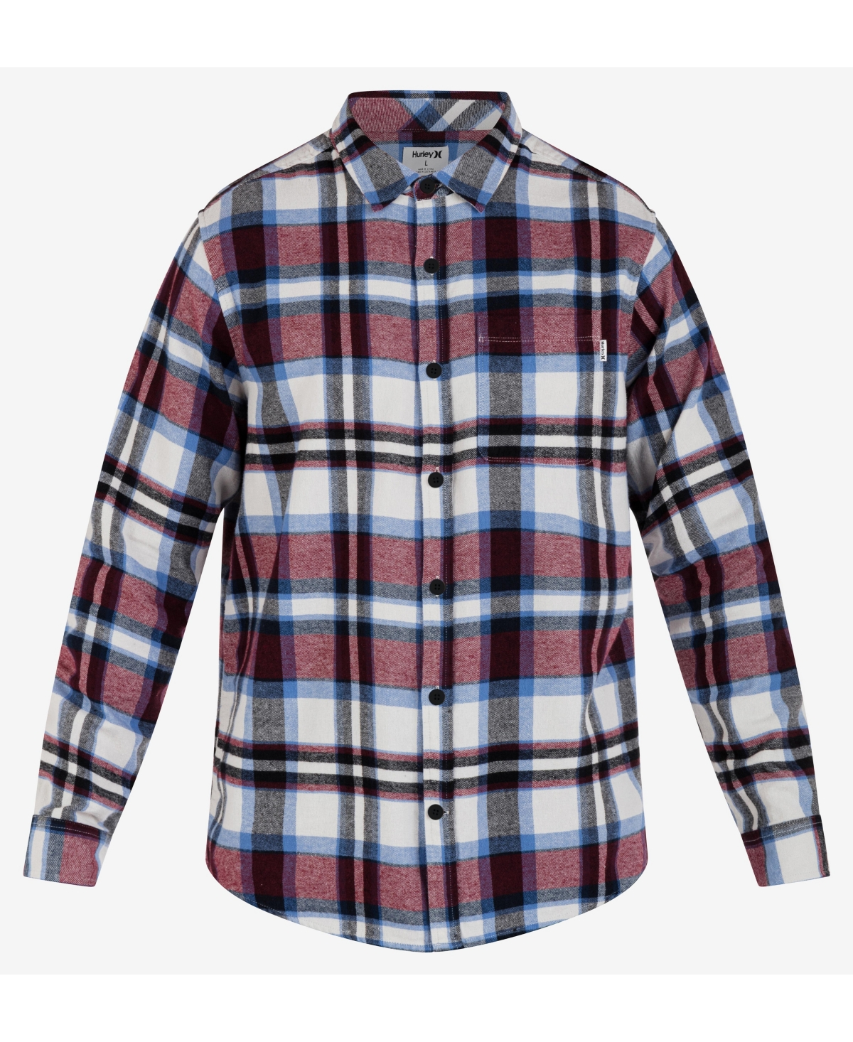 Hurley Men's Portland Flannel Long Sleeve Shirt In Platinum