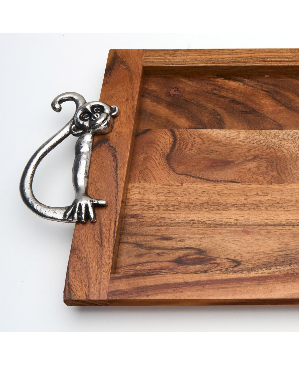 Godinger Monkey Design Rectangular Tray 10" L X 15" W In Brown