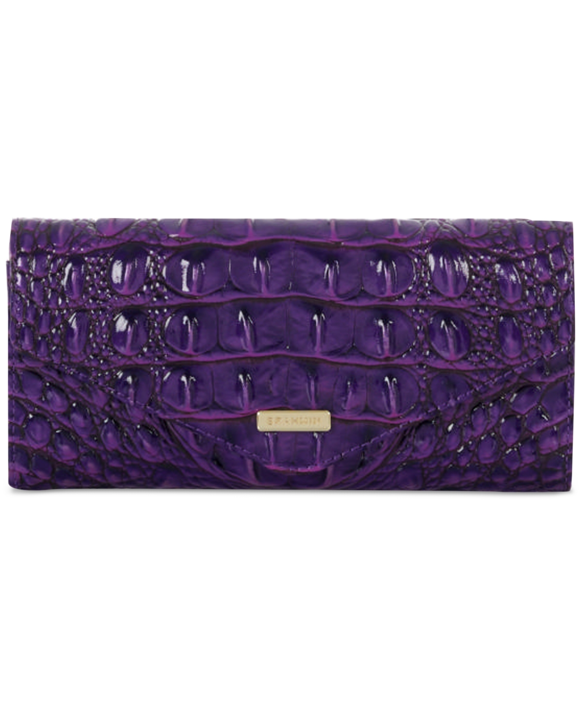 Brahmin Veronica Melbourne Embossed Leather Wallet In Royal Purple
