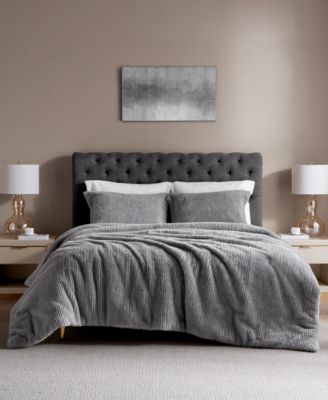 Royal Luxe Faux Fur To Mink Reversible 3 Piece Comforter Set In White