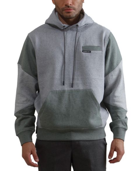 Мужское худи Members Only Drew Colorblock Hooded Sweatshirt for Men, цвет: Пепельный