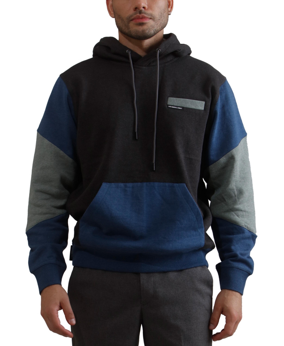 Drew Colorblock Hooded Sweatshirt for Men - Charcoal