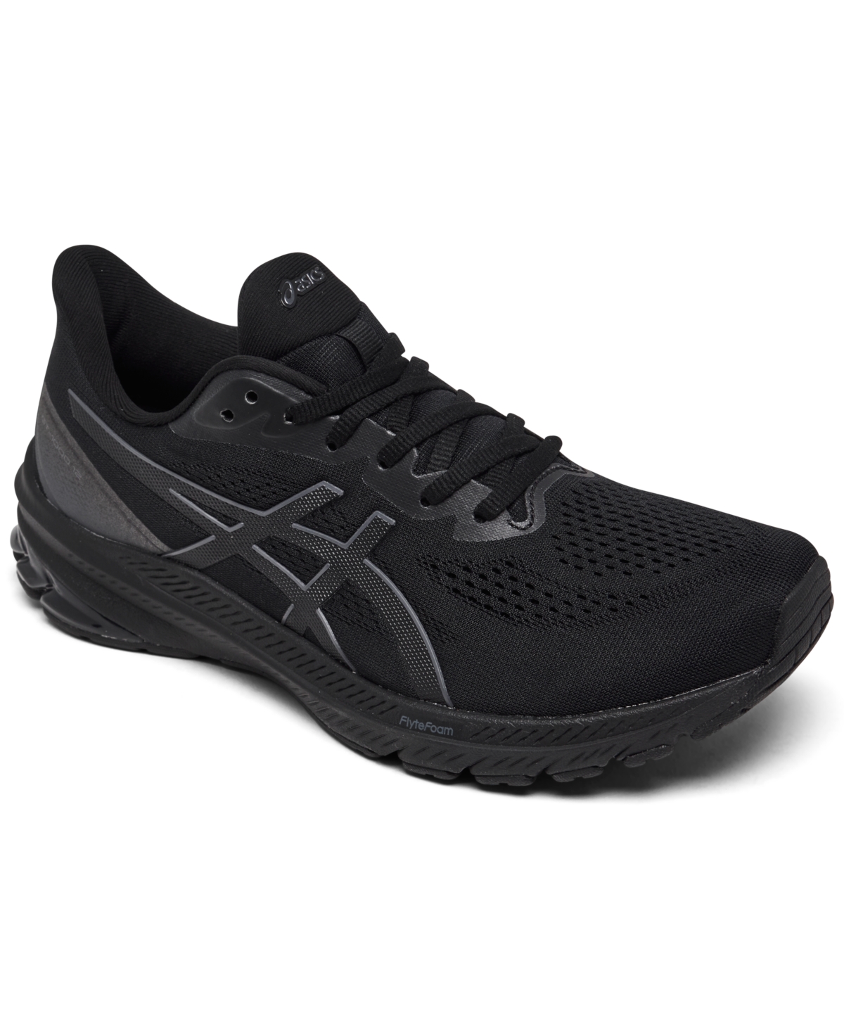 Asics Men's Gt-1000 12 Wide Width Running Sneakers From Finish Line In Black,carrier Gray