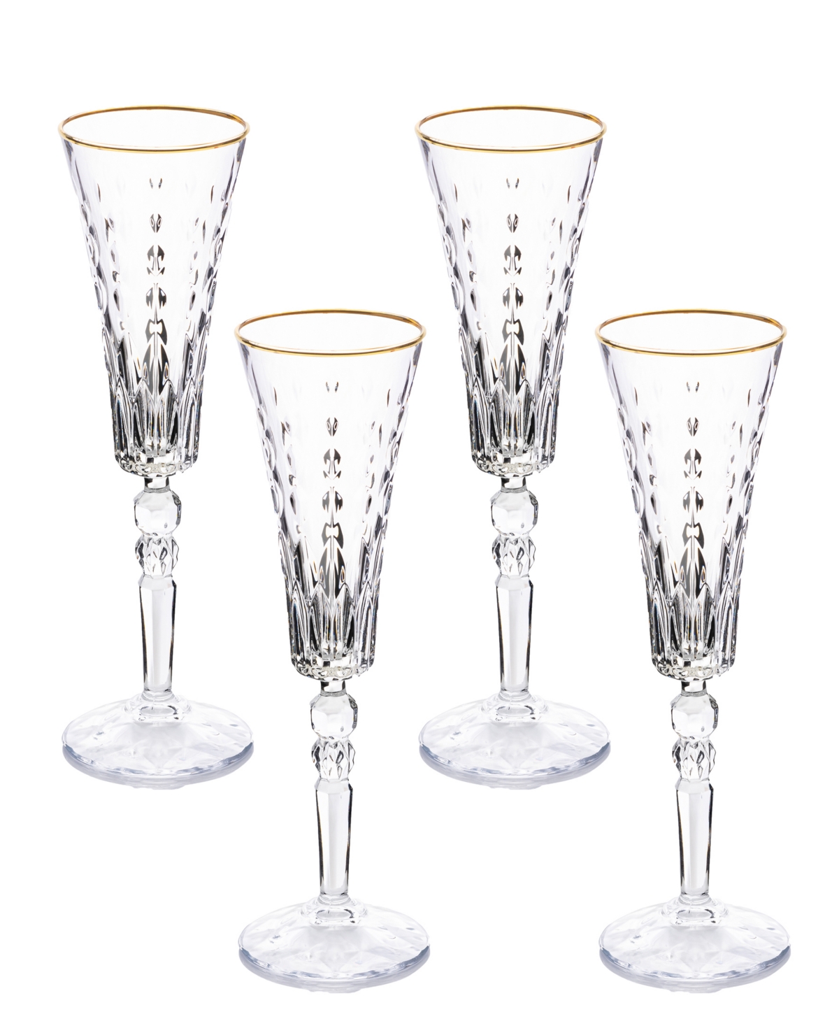 Lorren Home Trends MarilynTone Flutes, Set of 4 - Gold