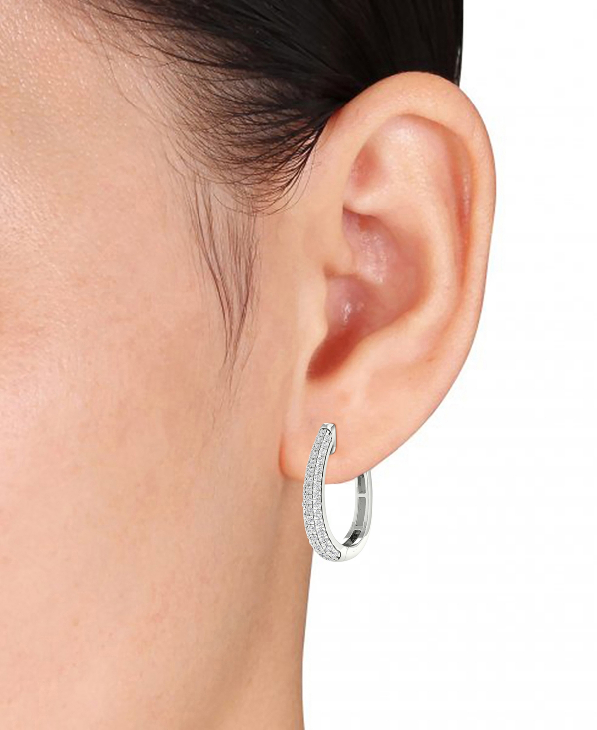 Forever Grown Diamonds Lab Grown Diamond Hoop Earrings (1 ct. t.w.) - Sterling Silver