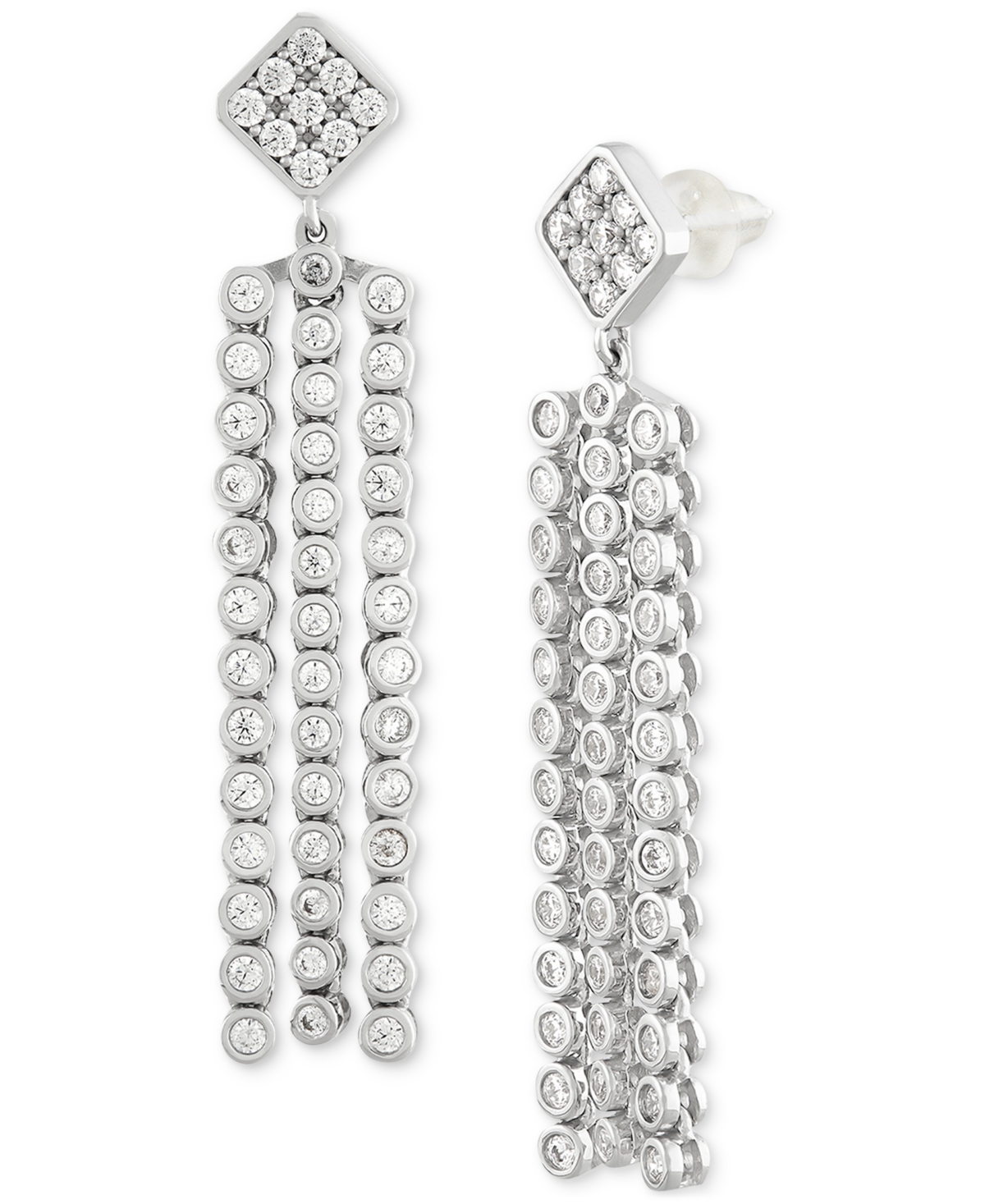 Lab Grown Diamond Multi Dangle Drop Earrings (1-1/2 ct. t.w.) in 14k White Gold - White Gold