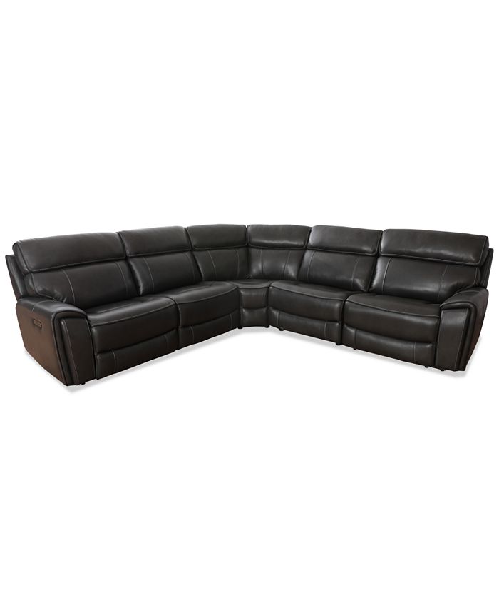 Macy's leather sectional new arrivals recliner
