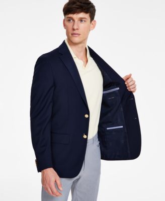Men's Modern-Fit Solid Navy Blazer