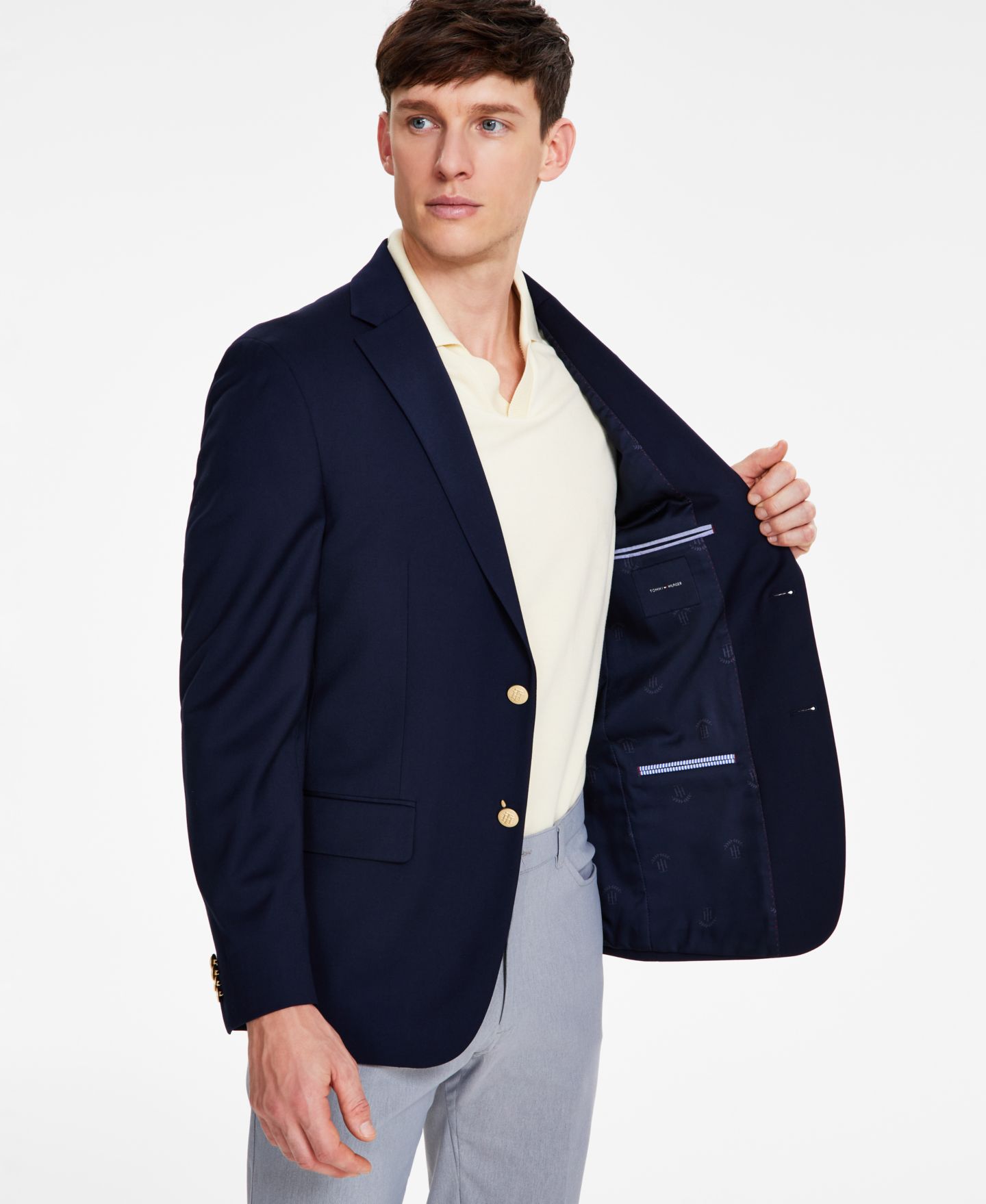 Мужской пиджак Tommy Hilfiger Modern-Fit Solid Navy Blazer, цвет: Тёмно-синий — фото 6