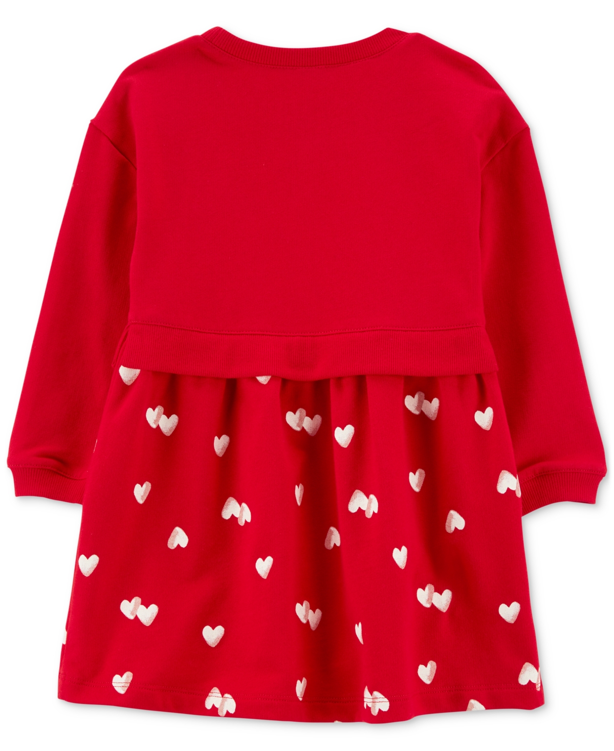 Shop Carter's Toddler Girls Love Hearts Layered-look Dress With Diaper Cover In Red