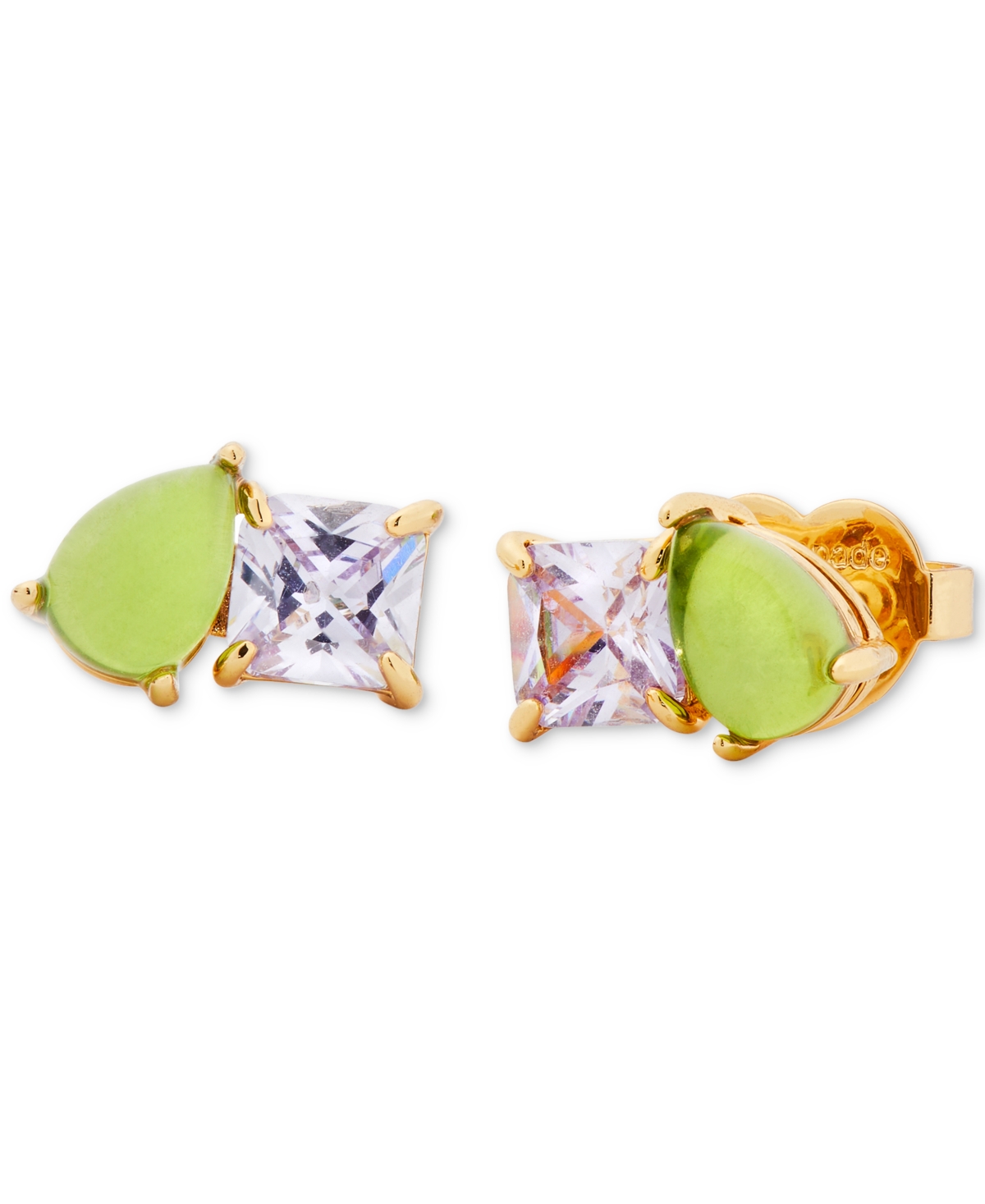 KATE SPADE SHOWTIME GREEN STONE STUD EARRINGS 