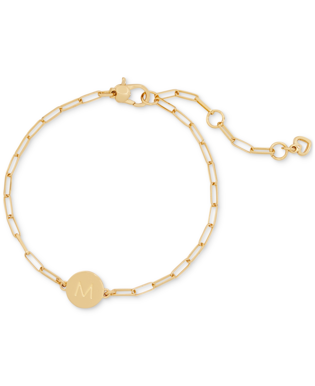 Kate Spade Gold-tone Initial A Chain Link Bracelet In Yellow