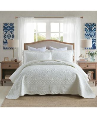 3 PCS 100% Cotton Oversized Bedspread Quilt Set Embroidery TF-Queen