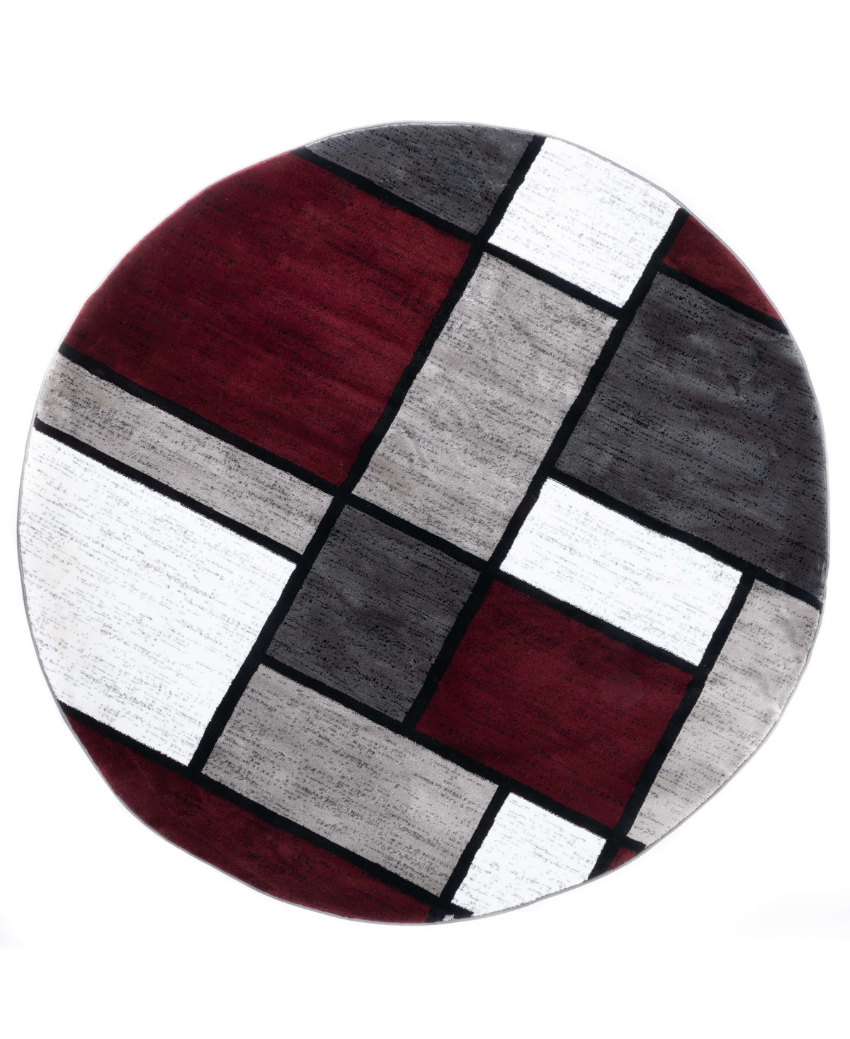 Main Street Rugs Montane 106 6'6" X 6'6" Round Area Rug In Red