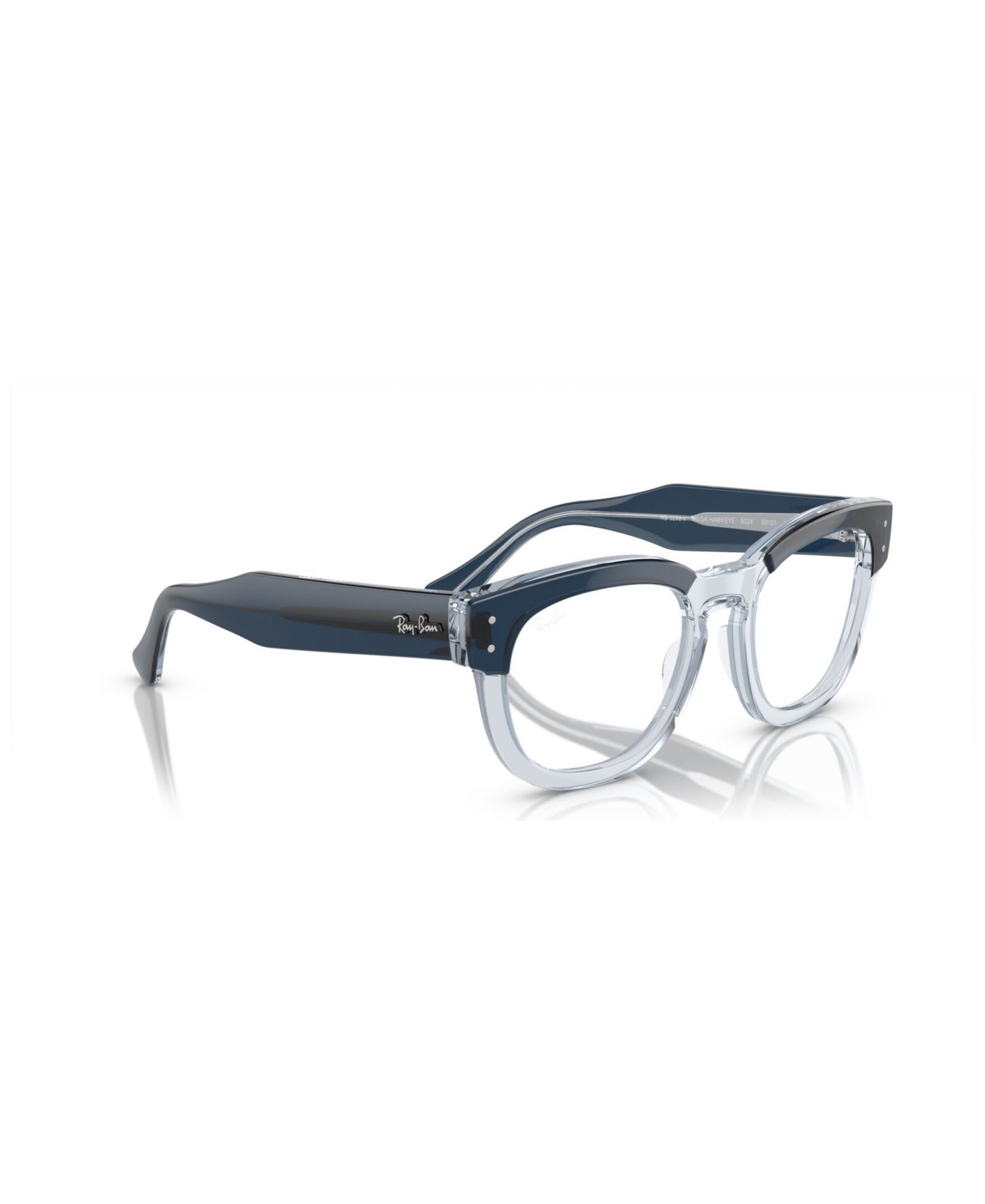 Очки Ray-Ban Unisex Square Plastic RB0298V Mega Hawkeye Optics Eyeglasses, цвет: Синий прозрачный синий — фото 2