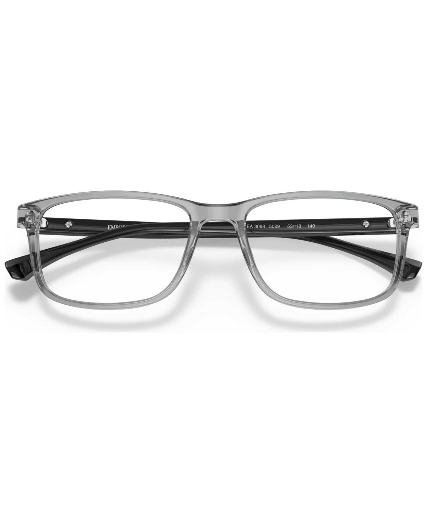 Мужские очки Emporio Armani Man Rectangle Plastic EA3098 Eyeglasses, цвет: Прозрачный серый — фото 3