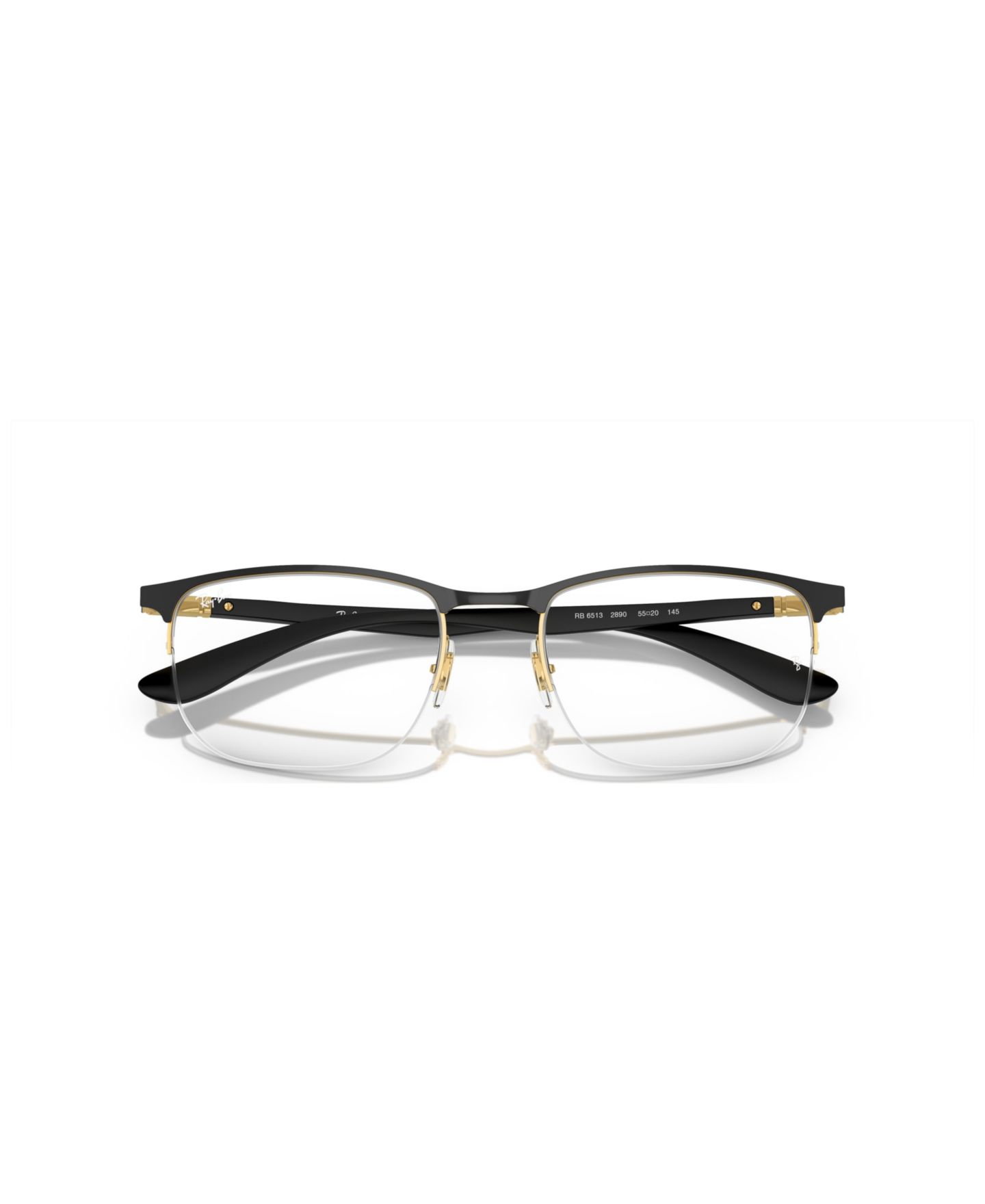 Очки Ray-Ban Unisex Irregular Metal RB6513 Optics Eyeglasses, цвет: Чёрный золотой — фото 6