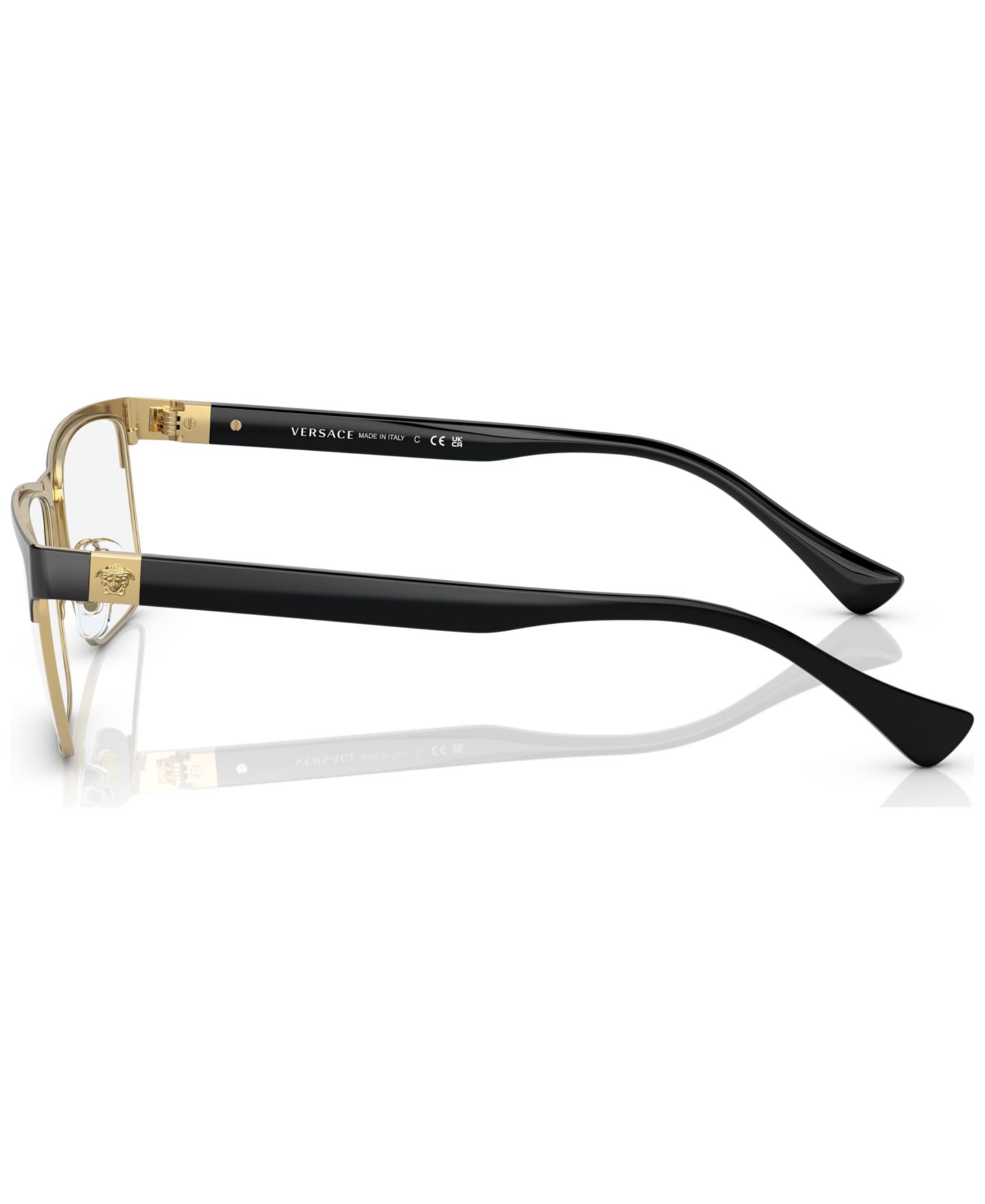 Мужские очки Versace Man Rectangle Metal VE1285 Eyeglasses, цвет: Чёрный — фото 4
