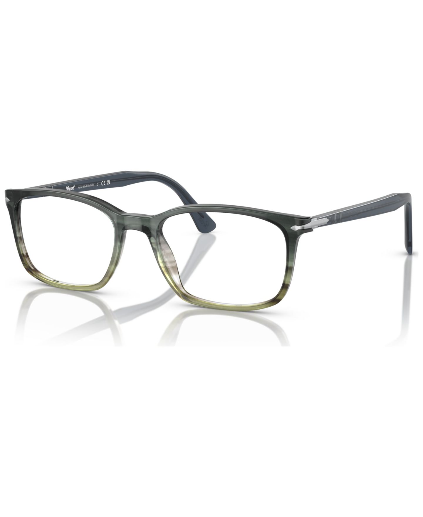 Мужские очки Persol Man Square Plastic PO3189V Eyeglasses, цвет: Серый полосатый зелёный градиентный — фото 1