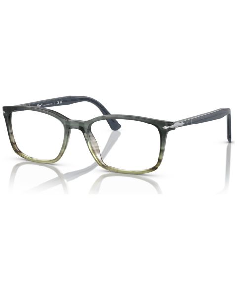 Мужские очки Persol Man Square Plastic PO3189V Eyeglasses, цвет: Серый полосатый зелёный градиентный